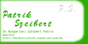 patrik szeibert business card